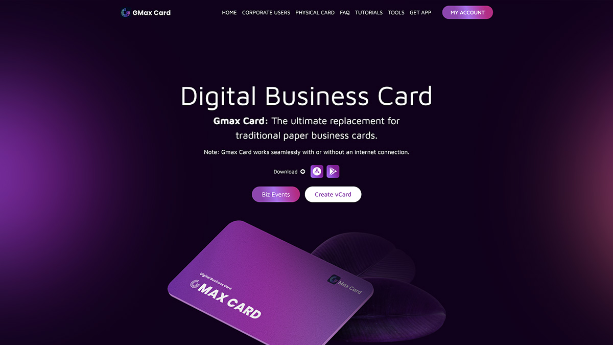 Gmax Card – Digital Business Card & Virtual Networking Platform (UK)